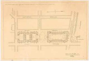 Wohnhausbauten der Reichsbank Berlin, Berlin-Schmargendorf. Cunostraße, Forckenbeckstraße, Kissinger Platz: Lageplan 1:2000