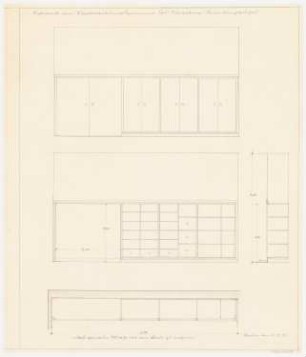 Rittberg Krankenhaus, Berlin-Lichterfelde Um- und Neubau: Schrank: Grundriss, Ansichten, Schnitt