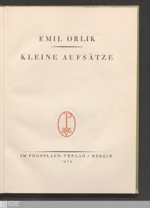 Kleine Aufsätze