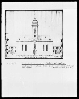 Aufrißentwurf für die Schloßkirche des Ehemaligen Deutschordensschlosses in Ellingen (Kreis Weißenburg-Gunzenhausen)
