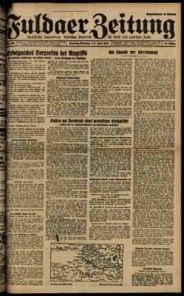 Ausgabe vom Sonntag, den 09. Juni 1940.