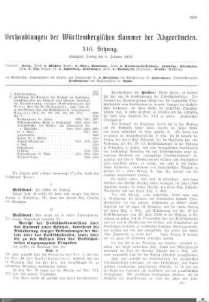 146. Sitzung, Stuttgart, 6.2.1903