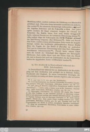 19. Die Arabistik in Deutschland während des XVII. Jahrhunderts