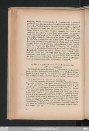 19. Die Arabistik in Deutschland während des XVII. Jahrhunderts