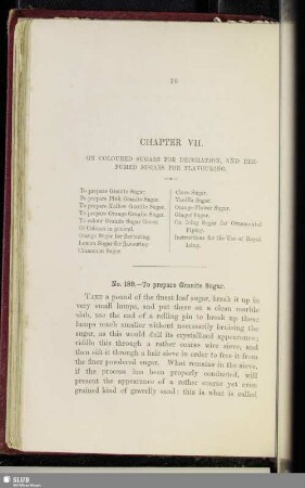 Chapter VII. On coloured sugars for decoration, and perfumed sugars for flavouring