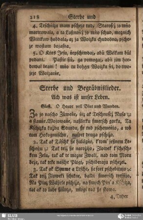 Sterbe und Begraebnißlieder
