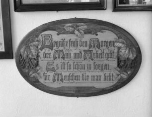 Tafel mit Spruch