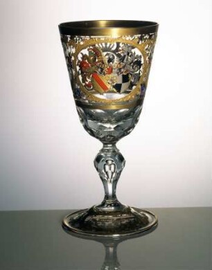 Pokal mit badisch-preußischem Allianzwappen