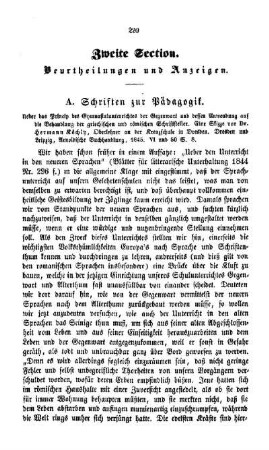 Beurtheilungen und Anzeigen : zweite Section