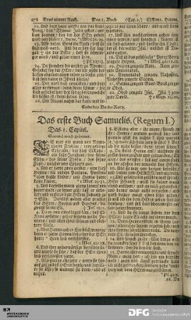 Das erste Buch Samuelis. (Regum I.)