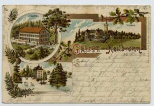 Mehrbildkarte, 3 Motive: Jägerhaus, Wartberg, Trappensee