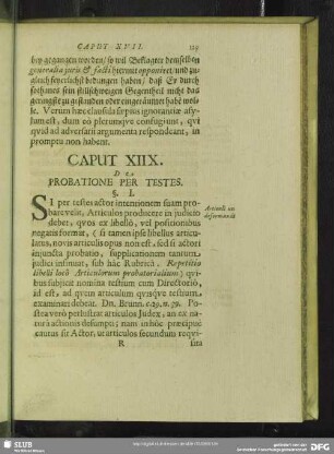 Caput XIIX. De Probatione Per Testes