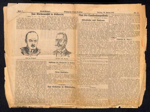 Zeitungsartikel zu Tod von Kerz, Friedrich