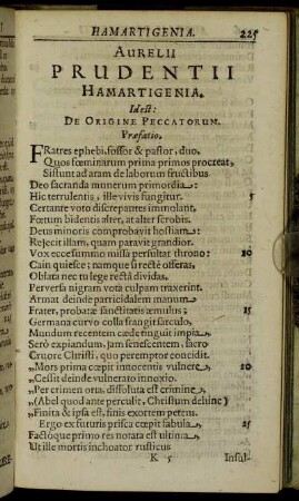 Aurelii Prudentii Hamartigenia.