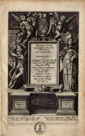 Saxoniae Ducum, Caesarib. Creando VII virum, et caeterorum, A Friderico I. Ad Christianvm II. Fratres Et Agnatos, Genuinae effig.