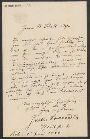 Brief an B. Schott's Söhne : 02.06.1882