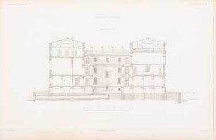 Gerichtshaus, Elberfeld: Schnitt CD (aus: Atlas zur Zeitschrift für Bauwesen, hrsg. v. G. Erbkam, Jg. 2, 1852)