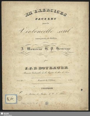 XII Exercices faciles pour le Violoncelle seul : Oeuv. 107
