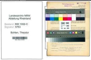 Entnazifizierung Theodor Bohlen, geb. 09.02.1904 (Verkaeufer)