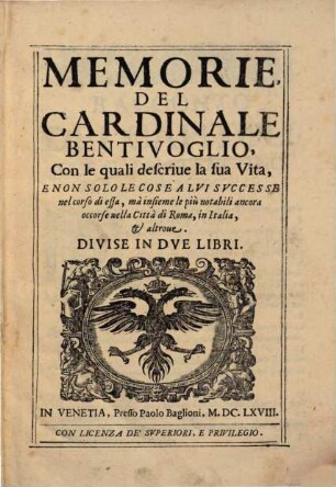 Memorie et Lettere