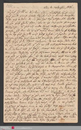 Diesmal hast Du mir durch Deinen schönen, ausführlichen Brief, eine große ... , 24.06.1826. - Benediktinerabtei St. Bonifaz in München und Andechs