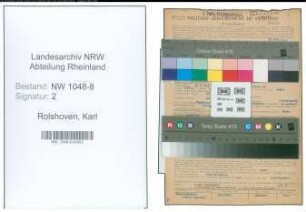 Entnazifizierung Karl Rolshoven , geb. 26.03.1903 (Konstrukteur)