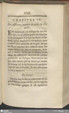 Chapitre IX. Des différentes manieres de pêcher les Coquilles