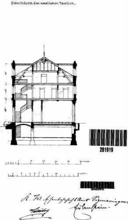 Sigmaringen: Empfangsgebäude Verwaltungsgebäude Querschnitt (mit FU,TR)