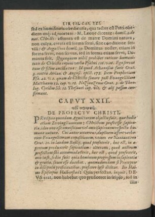 Caput XXII. De Profectu Christi.