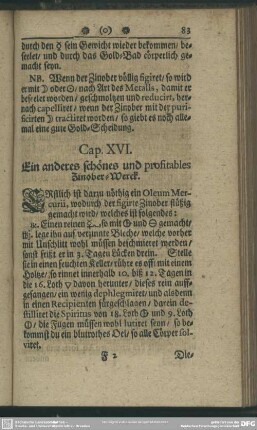 Cap. XVI. Ein anderes schönes und profitables Zinober-Werck