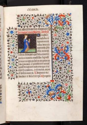 Bordüren-Miniatur-Seite: (Suffragium) heilige Maria Magdalena