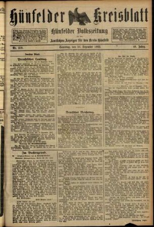 Zweite Ausgabe vom Samstag, den 16. Dezember 1922.