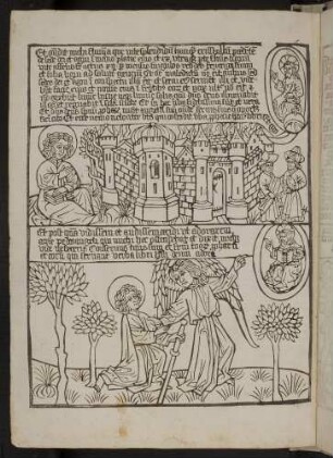 ohannes, Thron Gottes mit Lamm und Strom des Lebens, Holz des Lebens (Apc. XXII, 1-8); Der Engel verweist den anbetenden Johannes an Christus - Gottvater (Apc. XXII, 8-9).