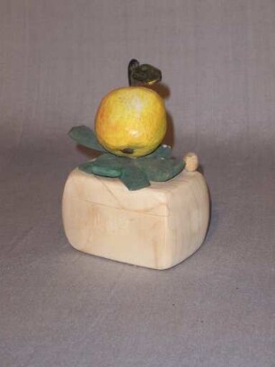 Holzdose ( Hell ) Apfel auf Blatt