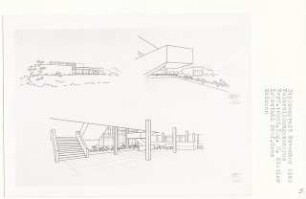 Volksbildungszentrum, Berlin-Moabit (Diplomarbeit bei Karl Wilhelm Ochs): Skizzen, Perspektivische Ansichten