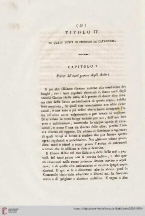 Titolo IV: Di quali tempi si credono le Catacombe