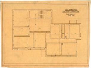 Billing, Hermann; Karlsruhe, Hirschstr. 101 a / Vorholzstr.; Haus Kohlbecker - Grundriss 1. OG
