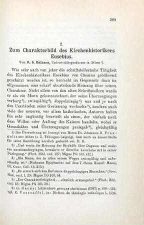 309-322 Zum Charakterbild des Kirchenhistorikers Eusebius