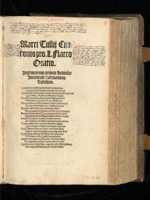Marci Tullij Cice=||ronis pro.L.Flacco || Oratio.|| ... ||