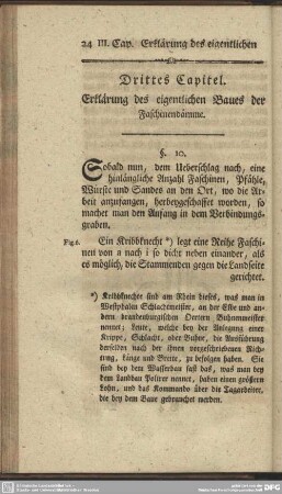 Drittes Capitel. Erklärung des eigentlichen Baues der Faschinendämme