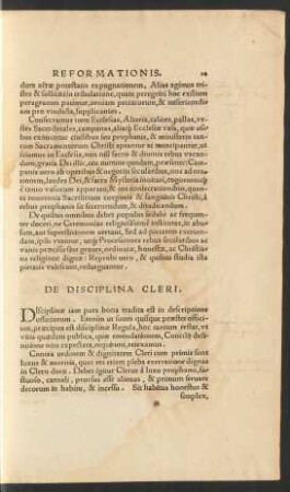 De Disciplina Cleri.