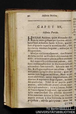 Caput XV. Historia Paridis.