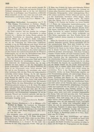 343 [Rezension] Melanchthon, Philipp, Melanchthons Briefwechsel, 1510 - 1528