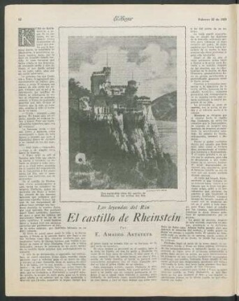 El castillo de Rheinstein : Las leyendas del Rin