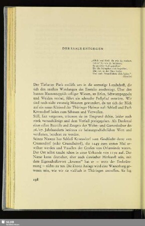 Der Saale Entgegen