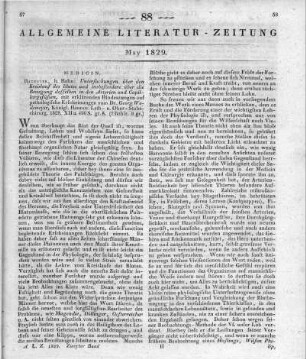 Wedemeyer, G. L. H. K.: Untersuchungen über den Kreislauf des Bluts und insbesondere über die Bewegung desselben in den Arterien und Capillargefässen. Mit erklärenden Hindeutungen auf pathologische Erscheinungen. Hannover: Hahn 1828