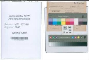 Entnazifizierung Adolf Welling , geb. 07.04.1898 (Patentanwalt)
