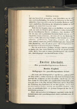 Zweiter Abschnitt. Die gesundheitsgemässe Geburt.