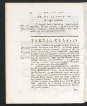 Tertia Classis.