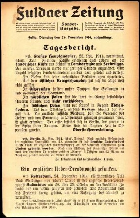 Ausgabe vom Dienstag, den 24. November 1914.